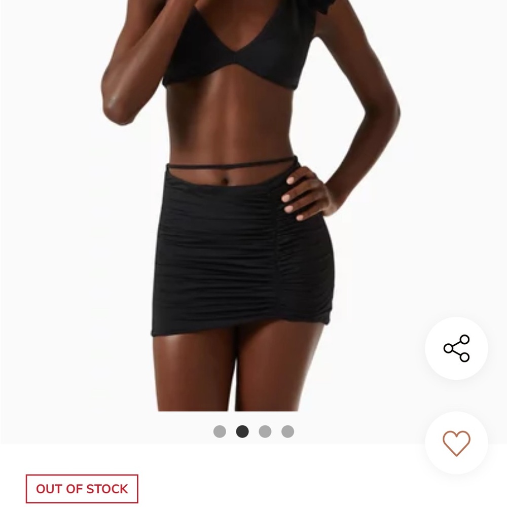 Maygel Coronel Zoe Strappy Mini Swim Skirt Black OS